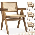 Chaises de salle à manger - tectake - lot de 4 fauteuils lissy style boho avec cannage viennois en bois ... Chaises de salle à manger - tectake - lot de 4 fauteuils lissy style boho avec cannage viennois en bois ...