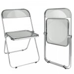 Chaise de salle  manger transparent - vivolilv - chaise pliante acrylique - 46x46x77 cm - gris