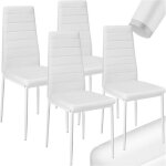 Chaises de salle  manger - vivolilv - lot de 4 chaises blanc scandinave en simili cuir et mtal - 42l ...