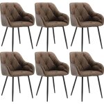 Woltu lot de 6 chaises de salle  manger chaise de cuisine rembourre en simili cuir pieds en mtal marron ...