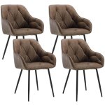 Woltu lot de 4 chaises de salle  manger chaise de cuisine rembourre en simili cuir pieds en mtal marron ...