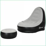 Chaises &amp si�ges daccent - outsunny - canap� gonflable avec repose - pieds et porte - verres - gris ...
