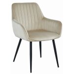 Chaise solden - velours beige / pieds noirs x 1 Chaise solden - velours beige / pieds noirs x 1
