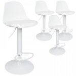 Chaise et tabouret de bar. mipan. lot de 4. hauteur r�glable. rotation. pu. max:120kg. blanc