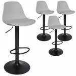 Chaise et tabouret de bar. mipan. lot de 4. hauteur r�glable. rotation. pu. max:120kg. gris