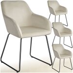Chaises - tectake - lot de 4 fauteuils de salle à manger jeanne aspect velours rembourré 57 x 61 x 855 ... Chaises - tectake - lot de 4 fauteuils de salle à manger jeanne aspect velours rembourré 57 x 61 x 855 ...