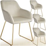 Chaises - tectake - lot de 4 fauteuils de salle à manger jeanne aspect velours rembourré 57 x 61 x 85, ... Chaises - tectake - lot de 4 fauteuils de salle à manger jeanne aspect velours rembourré 57 x 61 x 85, ...