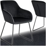Chaise - tectake - fauteuil de salle à manger jeanne aspect velours rembourré 57 x 61 x 855 cm - noir ... Chaise - tectake - fauteuil de salle à manger jeanne aspect velours rembourré 57 x 61 x 855 cm - noir ...