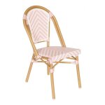 Chaise de terrasse en aluminium et rotin synth�tique rose - oviala