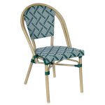 Chaise de terrasse style bistrot parisien en aluminium vert foncé - oviala Chaise de terrasse style bistrot parisien en aluminium vert foncé - oviala