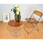 Chaise transparente en acrylique pliante - hombuy - jaune - intrieur - 1 place - 200 kg