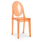 Chaise transparente de salle � manger - victoire orange transparent