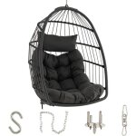 Chaise ?uf suspendue sans support en rotin tress� - goplus - gris - int�rieur / ext�rieur