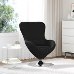 Fauteuil - chaise ?uf tissu noir - ergonomique - pivotant - design contemporain