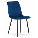 Chaise en velours lava - salle à manger chambre cuisine style rétro pieds métal couleur noir bleu royal ... Chaise en velours lava - salle à manger chambre cuisine style rétro pieds métal couleur noir bleu royal ...