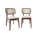 Chaise vintage bois dhva cannage et bouclette (lot de 2) mani