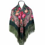 Ch�le �charpe traditionnelle - 1 pi�ce r�tro motif floral franges poncho - convient pour femmes style ...