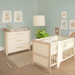 Chambre bb duo volutive roba - momo - lit 70x140 + commode  langer  3 tiroirs - beige cashmere - ...