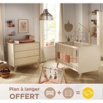 Chambre bébé lit évolutif et commode à langer 3 tiroirs - melinee Chambre bébé lit évolutif et commode à langer 3 tiroirs - melinee