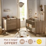 Chambre b�b� lit �volutif et commode � langer - mokka