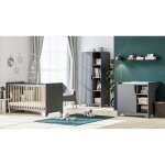 Chambre complte lit bb - commode  langer - armoire 1 porte vox leaf gris et bois