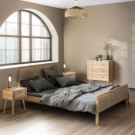Chambre complète lit cannage avec commode et 2 chevets bois naturel 140x190 anna - bois naturel - terre ... Chambre complète lit cannage avec commode et 2 chevets bois naturel 140x190 anna - bois naturel - terre ...