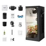 Chambre de culture - vevor - 80x80x180 cm tente de culture kit complet - mylar 600d hautement r�fl�chissant ...