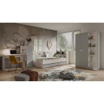 Chambre enfant compl�te elyo ? bureau + lit + armoire avec biblioth�que