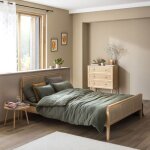 Chambre lit cannage avec commode bois naturel anna 140x200 - bois naturel - terre de nuit Chambre lit cannage avec commode bois naturel anna 140x200 - bois naturel - terre de nuit