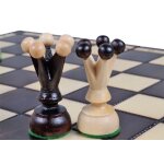 Jeu dechecs royal en bois de charme de taille moyenne (34 x 34cm) - ensemble complet