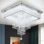 Chandelier carr en cristal led plafonnier salon chambre cuisine lampe 67w