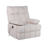 Chandler - fauteuil relax électrique en velours texturé - beige Chandler - fauteuil relax électrique en velours texturé - beige