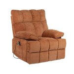 Chandler - fauteuil relax électrique en velours texturé - terracotta Chandler - fauteuil relax électrique en velours texturé - terracotta