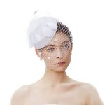Chapeau bibi des annes 50 pour femme voile coiffure cocktail th blanc label
