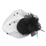 Chapeau bibi pour femme bandeau r�tro pince � cheveux sinamay plumes voile en maille fleur cocktail th� ...
