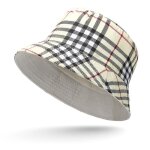Chapeau bob femme homme double face respirant - vogue - beige - polyester - 56 - 58cm - foldable