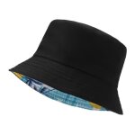 Chapeau bob rversible - noir - taille adulte - coton de haute qualit - style dcontract - mixte
