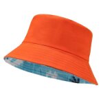 Chapeau bob rversible - orange - taille adulte - coton de haute qualit - style dcontract - mixte