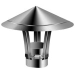 Chapeau de chemin�e en acier inoxydable - okz - protection contre les oiseaux - diam�tre 150mm