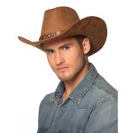 Chapeau de cowboy effet su�de marron adulte