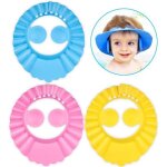Chapeau de douche bb - non - toxique - 3 pcs - rglable - protection des yeux - bleu