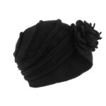 Chapeau femme hiver noir vintage bonnet beret laine bouillie melia - noir