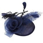 Chapeau de mariage - non spcifi - lgant en plumes dautruche - bleu marine - style rtro - lger et ...