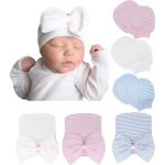 Chapeaux et mitaines bb - turban - n?ud - pack de 3 - 0 - 3 mois