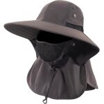 Chapeau de pcheur pour homme et femme chapeau de soleil  large bord upf 50 + avec couvre - visage et ...
