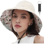 Chapeau de soleil rversible  large bord pour femme pliable pour lt et les voyages avec clip protection ...