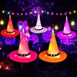 Chapeaux de sorcire avec guirlandes lumineuses dcorations dhalloween pour lextrieur le jardin multic ...