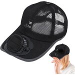 Chapeau avec ventilateur solairechapeau de plage respirant avec protection uvid�al pour hommes et femmesnoir ...