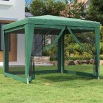Chapiteau 100 % imperméable - winfr - tente de fête - avec 4 parois latérales - en maille vert 3x3 m ... Chapiteau 100 % imperméable - winfr - tente de fête - avec 4 parois latérales - en maille vert 3x3 m ...