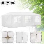 Chapiteau de r�ception pliable lzq - 3 x 9 m - protection solaire et anti - uv - blanc